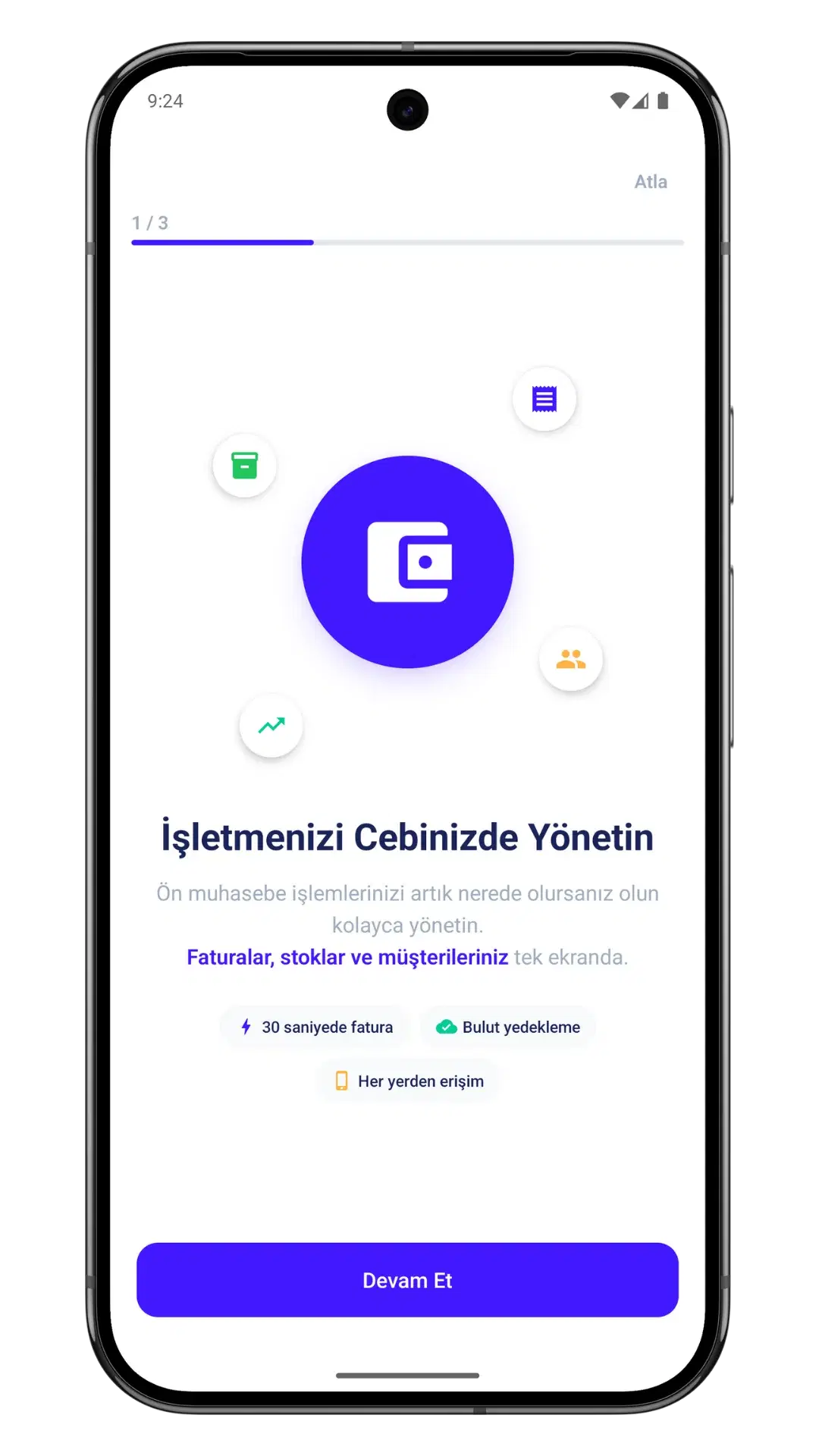 Müşteri Borç Takip mobil uygulama ekranı